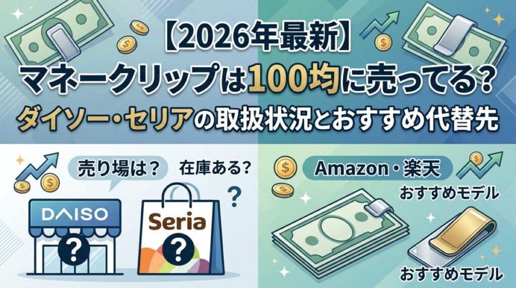 【2026年最新】マネークリップは100均に売ってる？ダイソー・セリアの取扱状況とおすすめ代替先